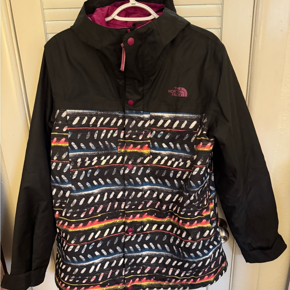 The North Face Black and Pink Ski Jacket with Insulation